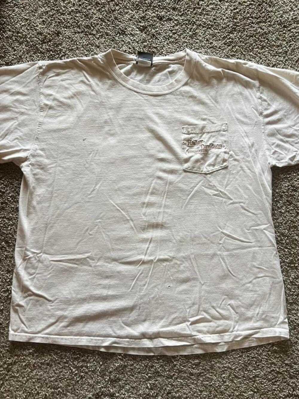 Harley Davidson Tan Embroidered Pocket T-Shirt